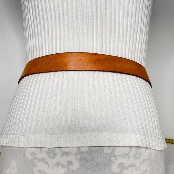 Albatross Italian Leather Belt Womens Size Medium Tan Amber Stones Tassel main image 6
